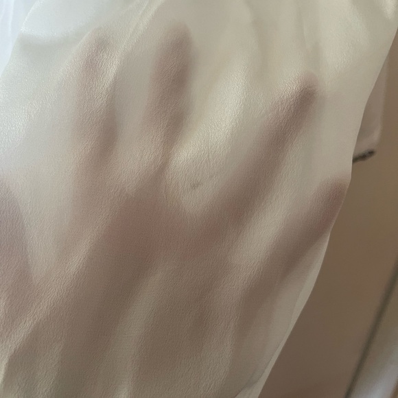 White and Black Embroidered Wrap Dress - Picture 6 of 7